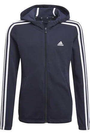 adidas Felpa con cappuccio per bambini con zip Essentials 3S