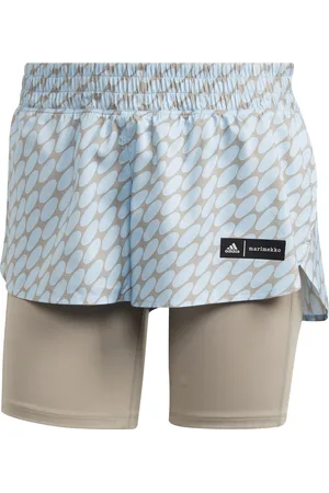 adidas Pantaloncini da donna 2 in 1 con logo Marimekko Run Icons 3 Bar Logo