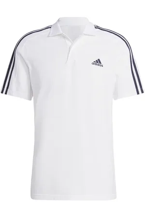 adidas Polo e piccolo logo ricamato in piqué Essentials 3-Stripes