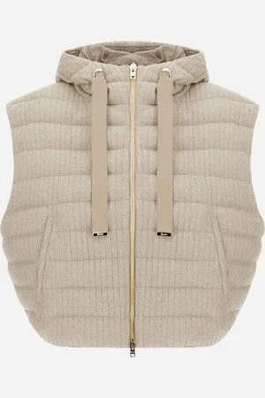 HERNO Smanicato In Shiny Ribbed Knit - Donna Gilet E Smanicati 40