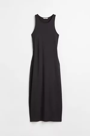 H & M Donna Vestiti - Ribbed open-backed dress