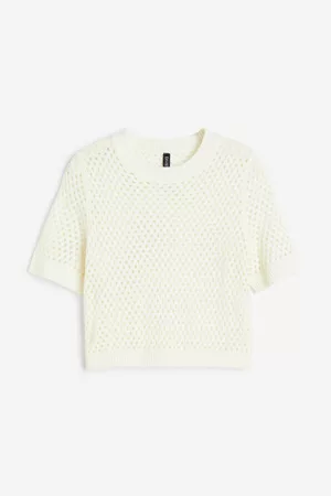 H&M Donna T-shirt - Top in maglia traforata