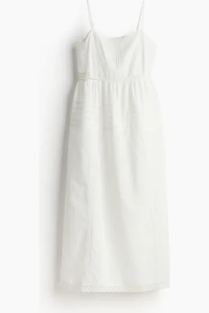 H&M Abito in cotone con inserti in pizzo
