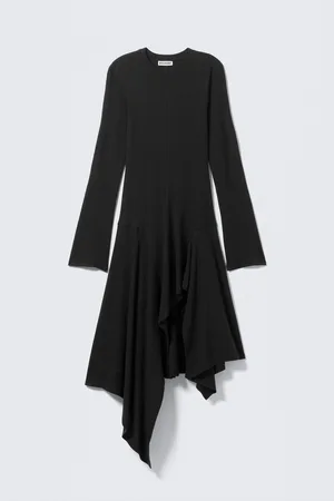 H&M Abito midi asimmetrico a maniche lunghe