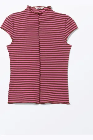 H&M T-shirt aderente collo a lupetto maniche ad aletta
