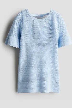 H&M Abito in cotone effetto uncinetto