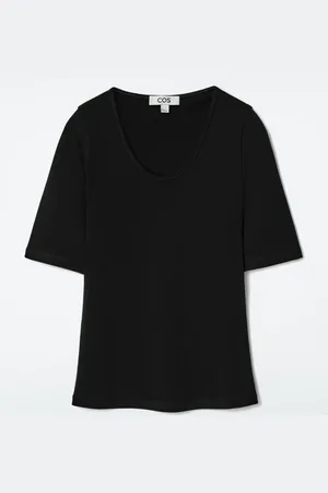 H&M T-SHIRT SLIM IN COTONE CON SCOLLO ROTONDO