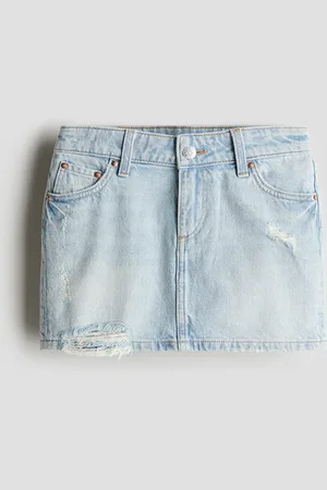 H&M Gonna in denim con dettagli consumati