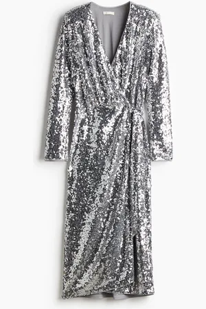 H&M Abito incrociato con paillettes