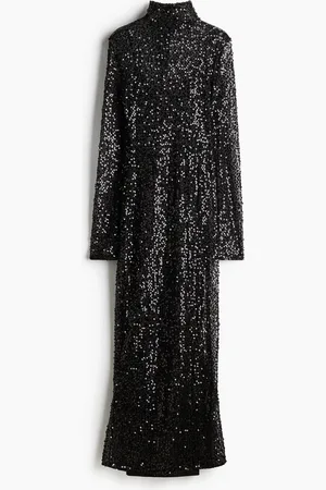 H&M Abito lungo a rete con paillettes