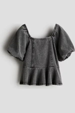 H&M Camicetta effetto denim con peplum