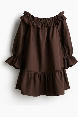 H&M Abito in popeline a spalle scoperte