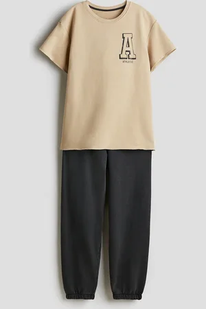 H&M Pigiama in tessuto felpato di cotone