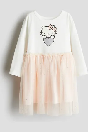 H&M Abito con stampa e gonna in tulle