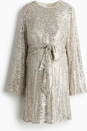 H&M MAMA Abito con cintura da annodare e paillettes