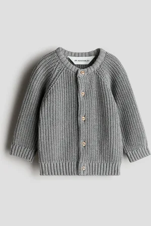 H&M Cardigan in maglia di cotone a coste inglesi