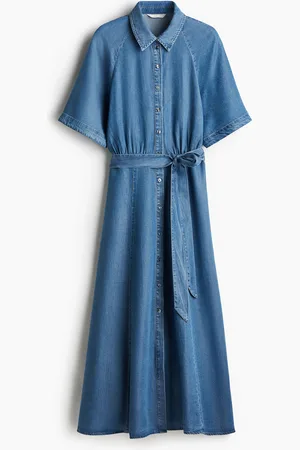 H&M Abito in denim con cintura da annodare