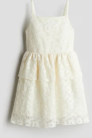 H&M Abito in pizzo con bordo a volant