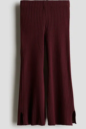 H&M Pantaloni svasati in maglia a coste