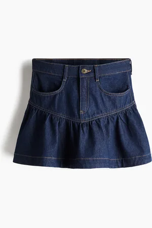 H&M Gonna in denim con peplum in fondo