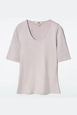 H&M T-SHIRT SLIM IN COTONE CON SCOLLO ROTONDO