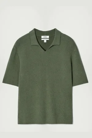H&M POLO IN MAGLIA BOUCLÉ CON COLLETTO APERTO