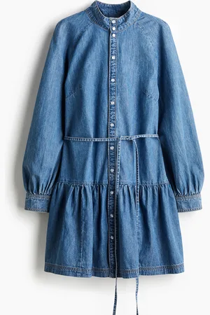 H&M Abito in denim con cintura da annodare