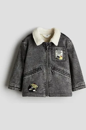 H&M Giacca in denim con fodera in pelliccia di pile