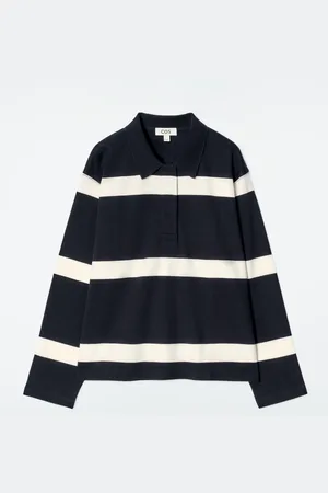 H&M POLO A RIGHE A MANICHE LUNGHE DAL TAGLIO RILASSATO