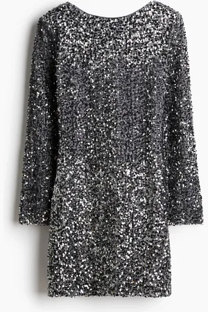 H&M Abito con paillettes scollato dietro