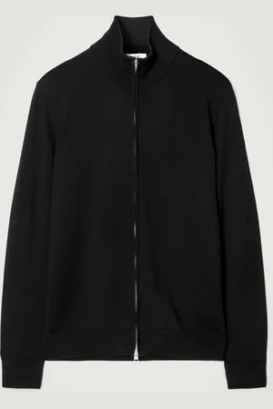 H&M CARDIGAN IN LANA MERINO CERNIERA E COLLO A IMBUTO