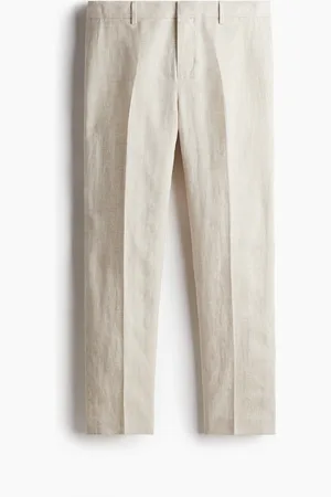 H&M Pantaloni da completo in lino Slim Fit