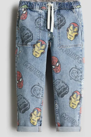 H&M Joggers in denim con stampa