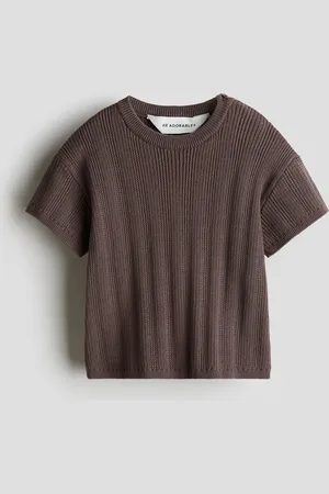H&M T-shirt in maglia a coste