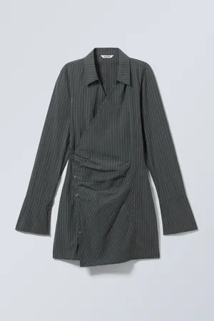 H&M Mini abito chemisier asimmetrico a maniche lunghe