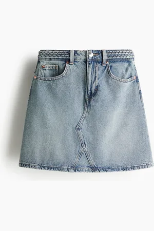 H&M Gonna in denim con girovita intrecciato