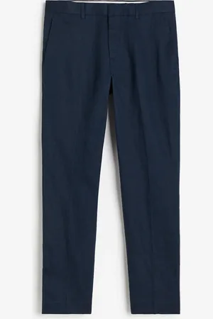 H&M Pantaloni da completo in lino Slim Fit