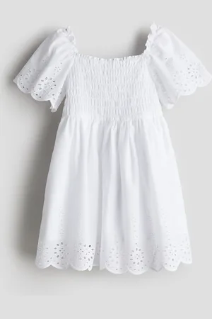 H&M Abito in cotone con sangallo