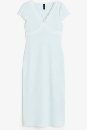 H&M Abito a costine con bordo in pizzo