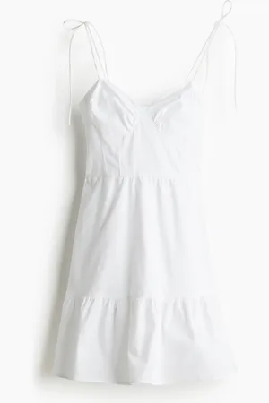 H&M Abito in popeline con laccetti in alto