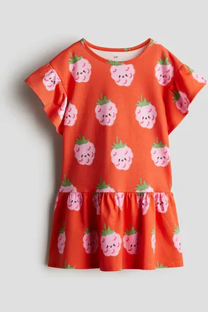 H&M Abito in cotone con maniche a volant