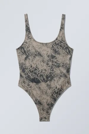 H&M Costume da bagno stampato con ampia scollatura