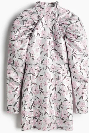 H&M Miniabito in broccato con maniche a raglan