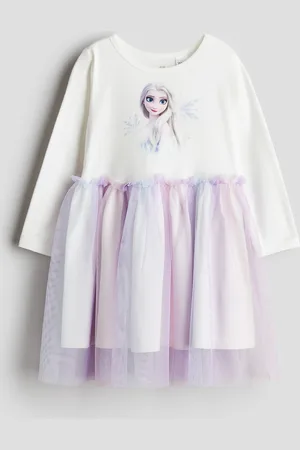 H&M Abito con stampa e gonna in tulle