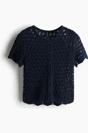 H&M Cardigan a maniche corte in maglia traforata