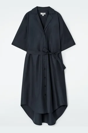 H&M CHEMISIER MIDI A MANICHE CORTE CON CINTURA