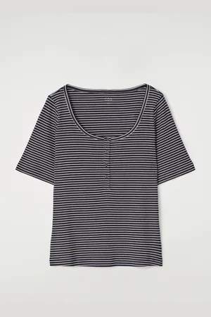 H&M T-SHIRT HENLEY A COSTE