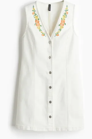 H&M Abito in denim con ricami