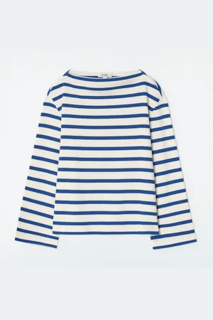H&M TOP A RIGHE CON SCOLLO A BARCHETTA
