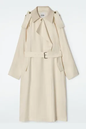 H&M TRENCH CON COLLETTO IN MAGLIA